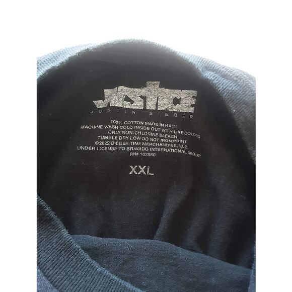 Justin Bieber Justice World Tour 2022 Concert Tee Black XXL - Picture 4 of 4